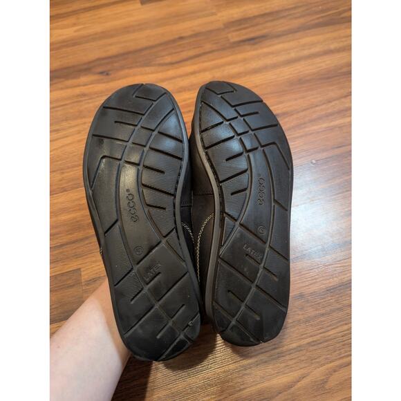 Ecco Slip on Leather Loafers Comfort Size Eu43 9  Black Casual Driving Shoes main image 4